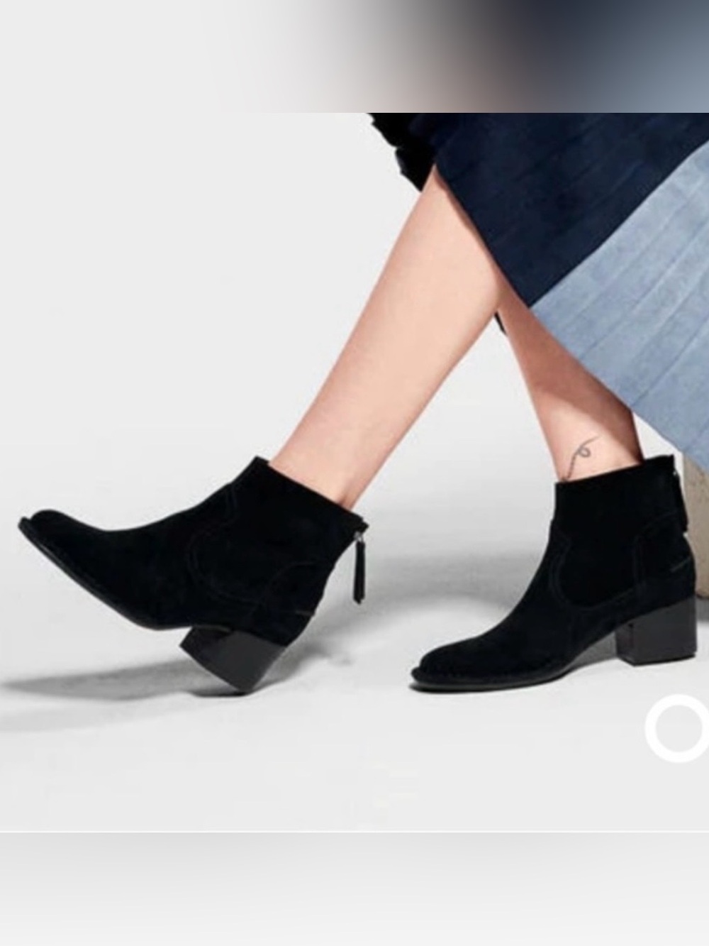 UGG Bandara Black Suede Ankle Booties with Back Zip